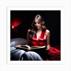 Woman Reading A Book Art Print