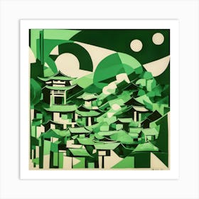 'Green Village' Art Print