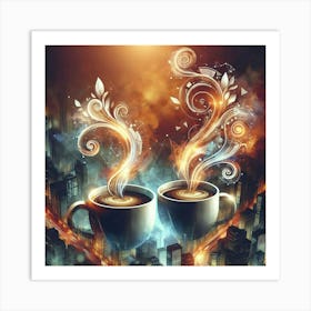 Coffee And City Art Print