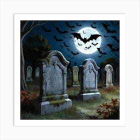 Halloween Graveyard Art Print