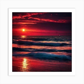 Sunset On The Beach 583 Art Print