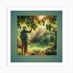 Man Picking Mangoes Art Print