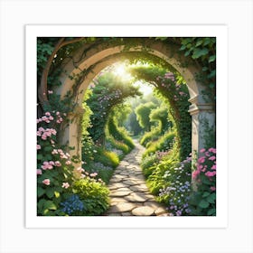 Into The Garden Ai Art Wall Art Design Illustration (31) Art Print