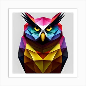 Polygonal Owl 5 Art Print