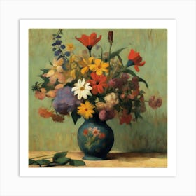 A Vase Of Flowers, Paul Gauguin 1 Art Print