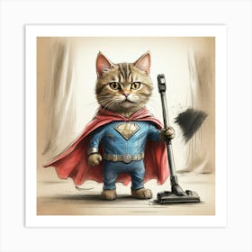 Superman Cat 11 Art Print