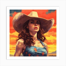 Strong Women Cowgirl 1 Art Print