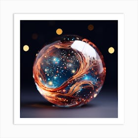 Christmass Glass Ball Ornament Full Of Galaxy 1 Art Print