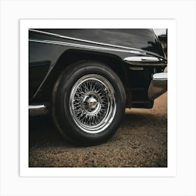 Close Up Of A Classic Car Art Print