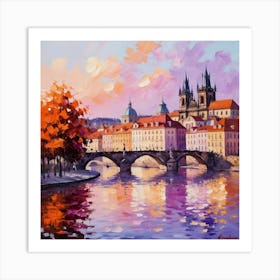 Prague Bridge Art Print