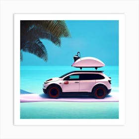 Car On The Beach Art Print