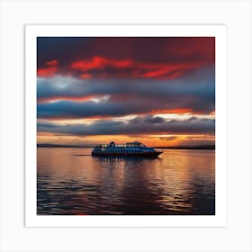 Sunset Cruise Ship 22 Art Print