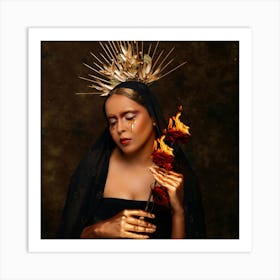 Woman With A Crown Of Fire Art Print