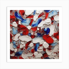 Red and blue and white glass 2 Art Print