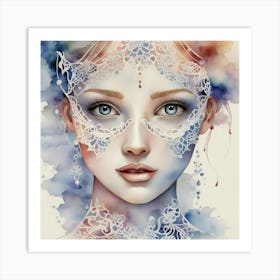 Watercolor Of A Girl 20 Art Print