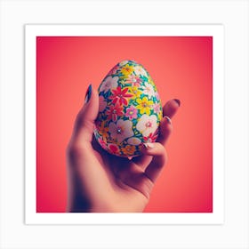 Easter Egg In Hand Art Print