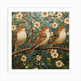 Three Sparrows Art Art Print