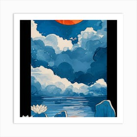 Moonlight Over Water Art Print