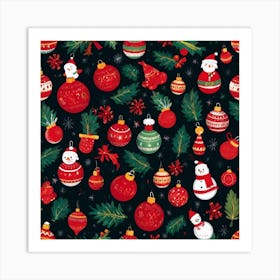 Christmas Ornaments 1 Art Print