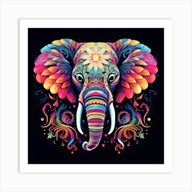 Maraclemente Patterned Elephant Neon Colors 43 Full Page No Neg Bb602fd3 1484 4a66 A377 6d596fe039db Art Print