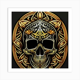 Gold Skull Art Print