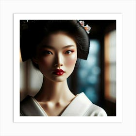 Geisha Creative Illustration Artwork 5 Art Print