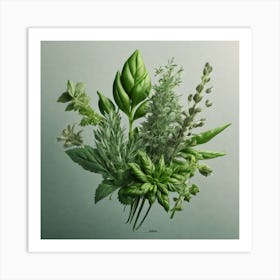 Fresh Herbs Canvas Print Art Print