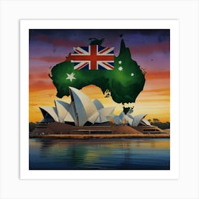 Australian Flag Art Print