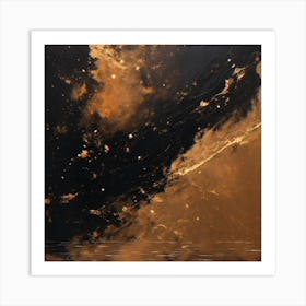 'Sunrise' Black And Gold Wall Art 1 Art Print