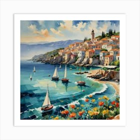 Seaside Town Art Print