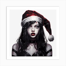 Xmas Gothic Girl Art Print