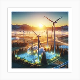 Wind Turbines In The Countryside 1 Art Print