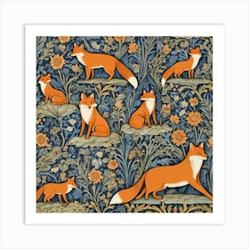 william morris foxes Art Print