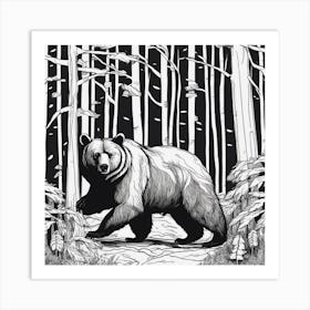 Bear In The Woods 7 Art Print