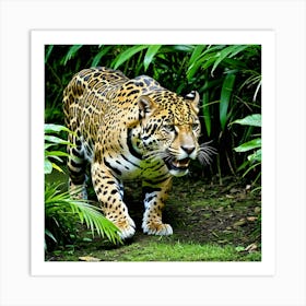 Jaguar Wildcat Feline Predator Carnivore Big Cat Spotted Wildlife Rainforest Stealthy Powe (6) Art Print