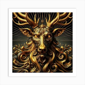 Golden Deer 5 Art Print