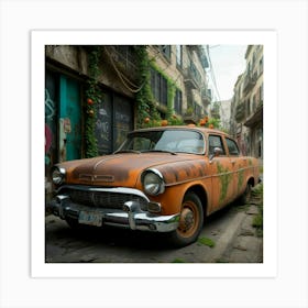 Old Car In Havana Art Print