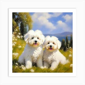 Bichon Frise dogs 5 Art Print