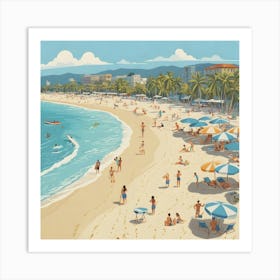 Barcelona Beach Art Print