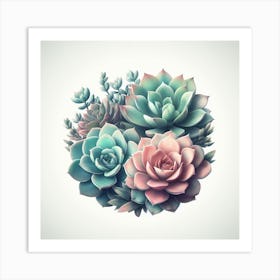 Succulents In A Circle Art Print