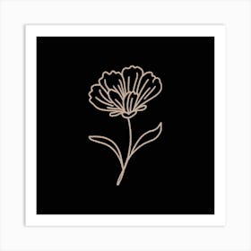 Flower On A Black Background Art Print