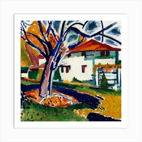 House With Tree Art Print