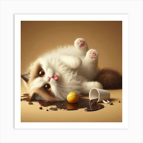 Coffee Cat Art Print