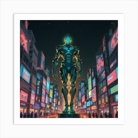 Glowing Robot Art Print