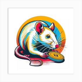 Bitcoin Rat Art Print