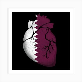 Qatar Heart Flag Art Print