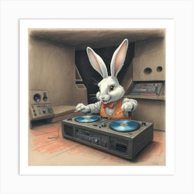 Rabbit Dj 6 Art Print