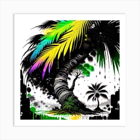 Palm Tree Wallpaper Art Print