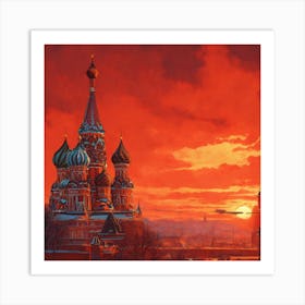 Sunset In Moscow Art Print