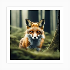 Red Fox In The Forest 38 Art Print